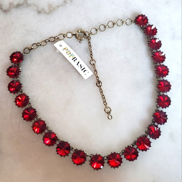 Popbasic Mimi Necklace in Red Crystal from the Rubi Collection NWT - Picture 1 of 5